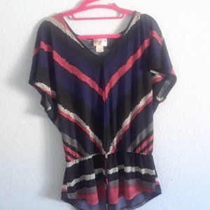 striped vneck shirt